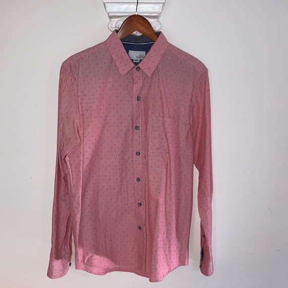 CRAFT & FLOW Pink Long Sleeve Button Down Medium Shirt w Arrow Print - Picture 1 of 9